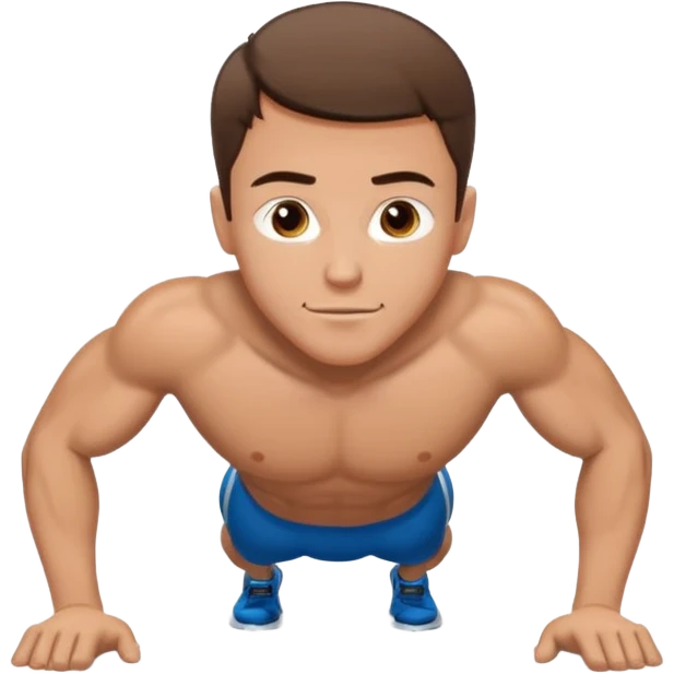 White man short brown hair doing pushups  emoji