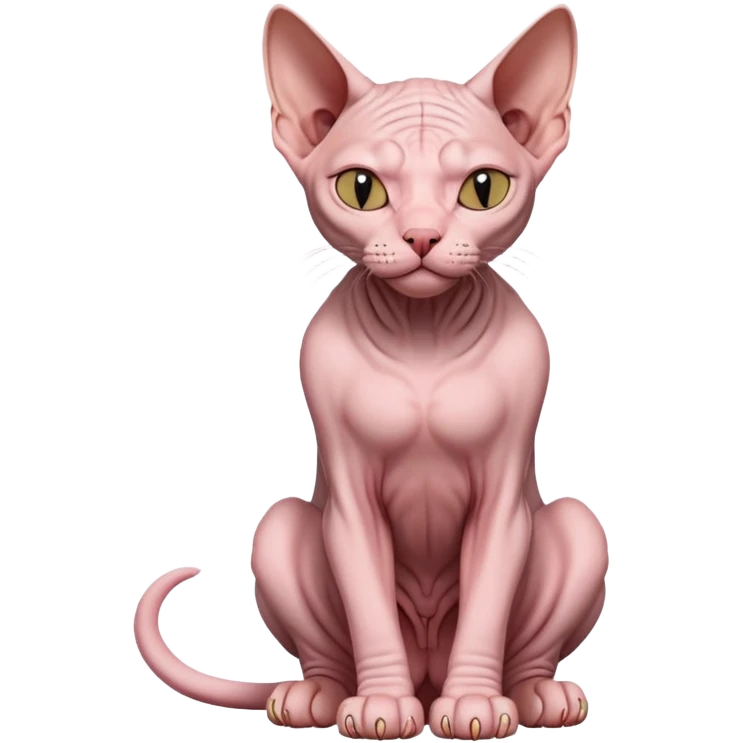 sphynx cat full body sitting with eyes closed emoji