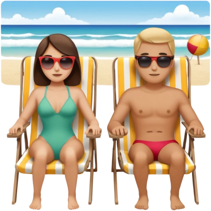 couple sitting in a beach chair, with their backs to the camera emoji