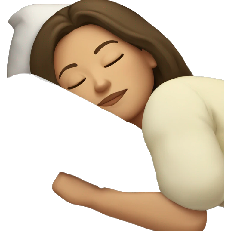 Brunette Caucasian women sleeping in bed emoji
