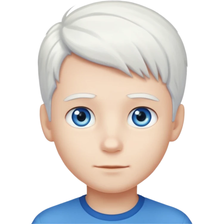pure white hair, cute Boy emoji
