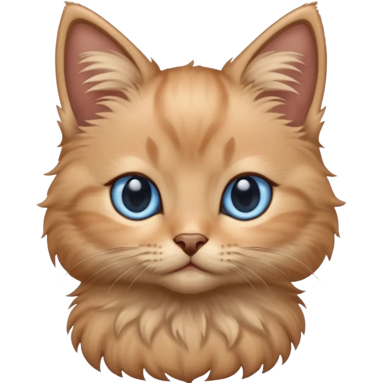 light brown fluffy kitten with blue eyes emoji