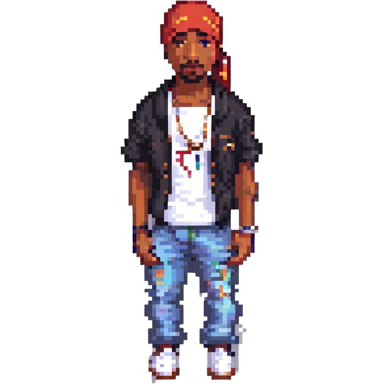 2Pac в полный рост, no background emoji