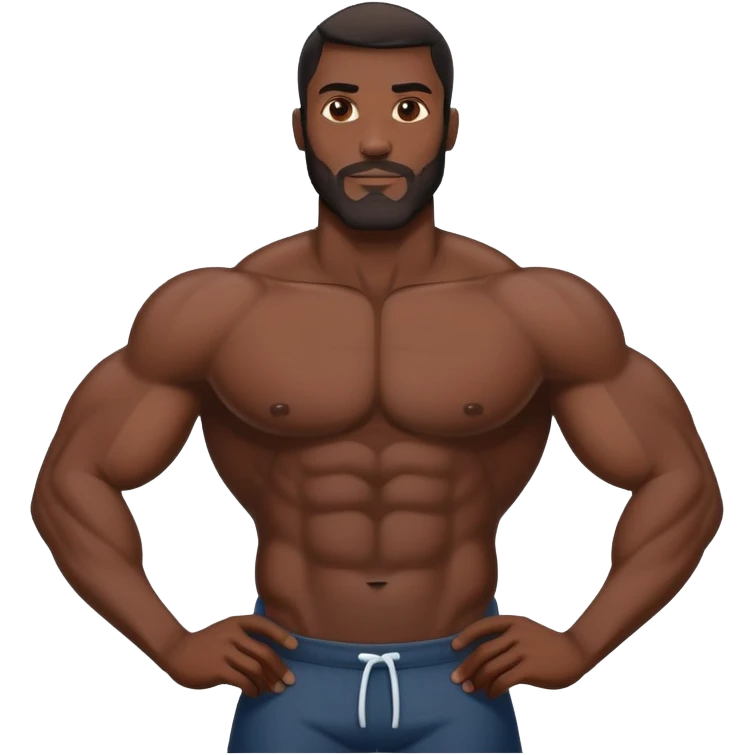 Tall muscular Black man with a friendly expression emoji