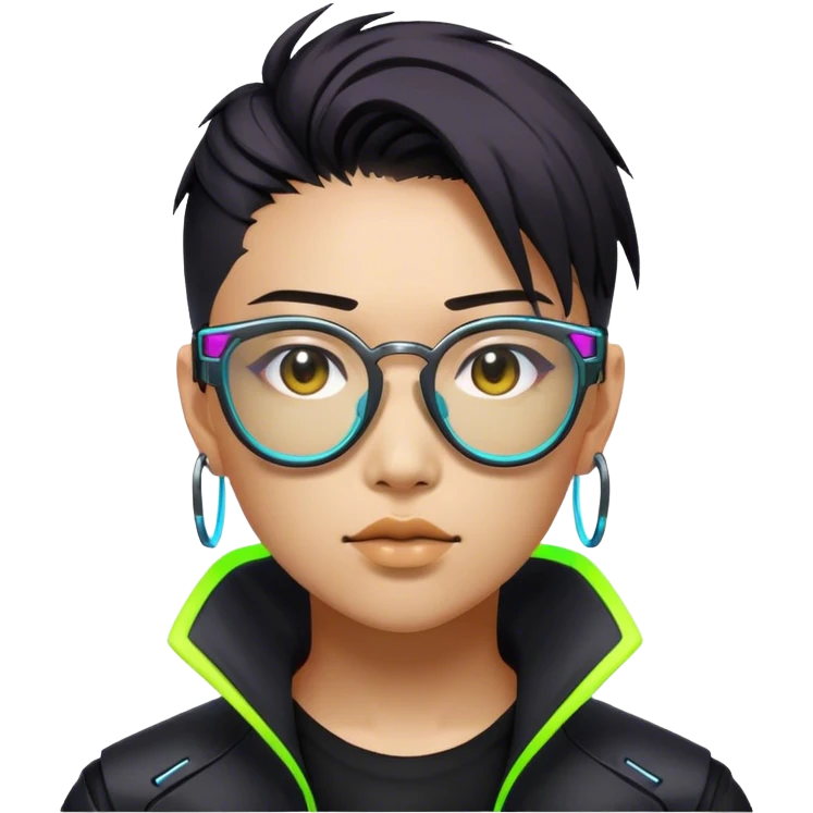 glasses cyberpunk neon emoji