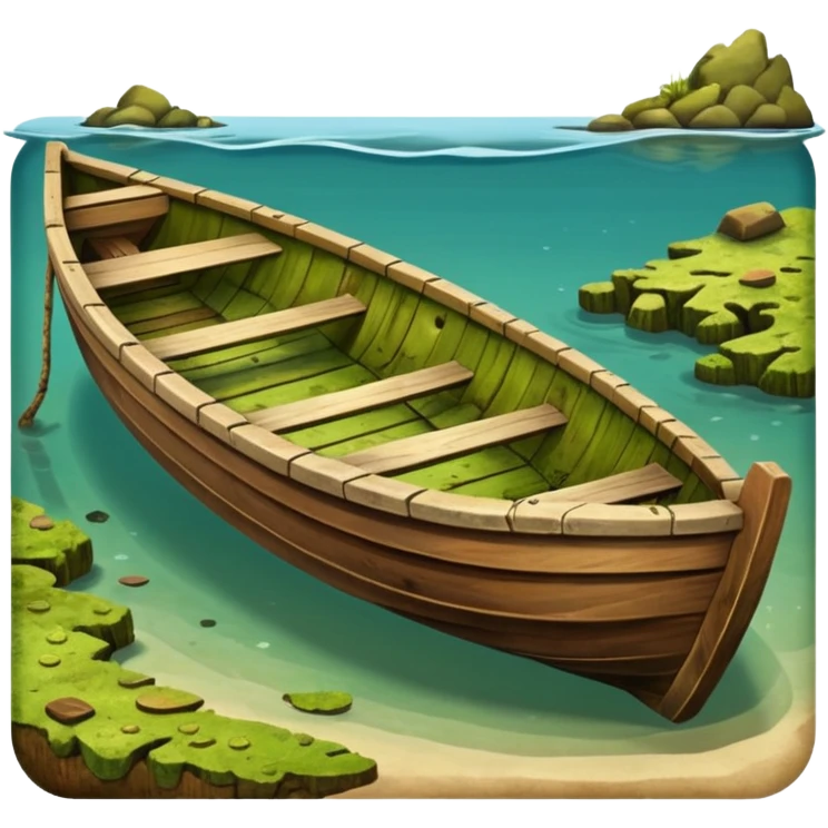 A sunken row boat emoji