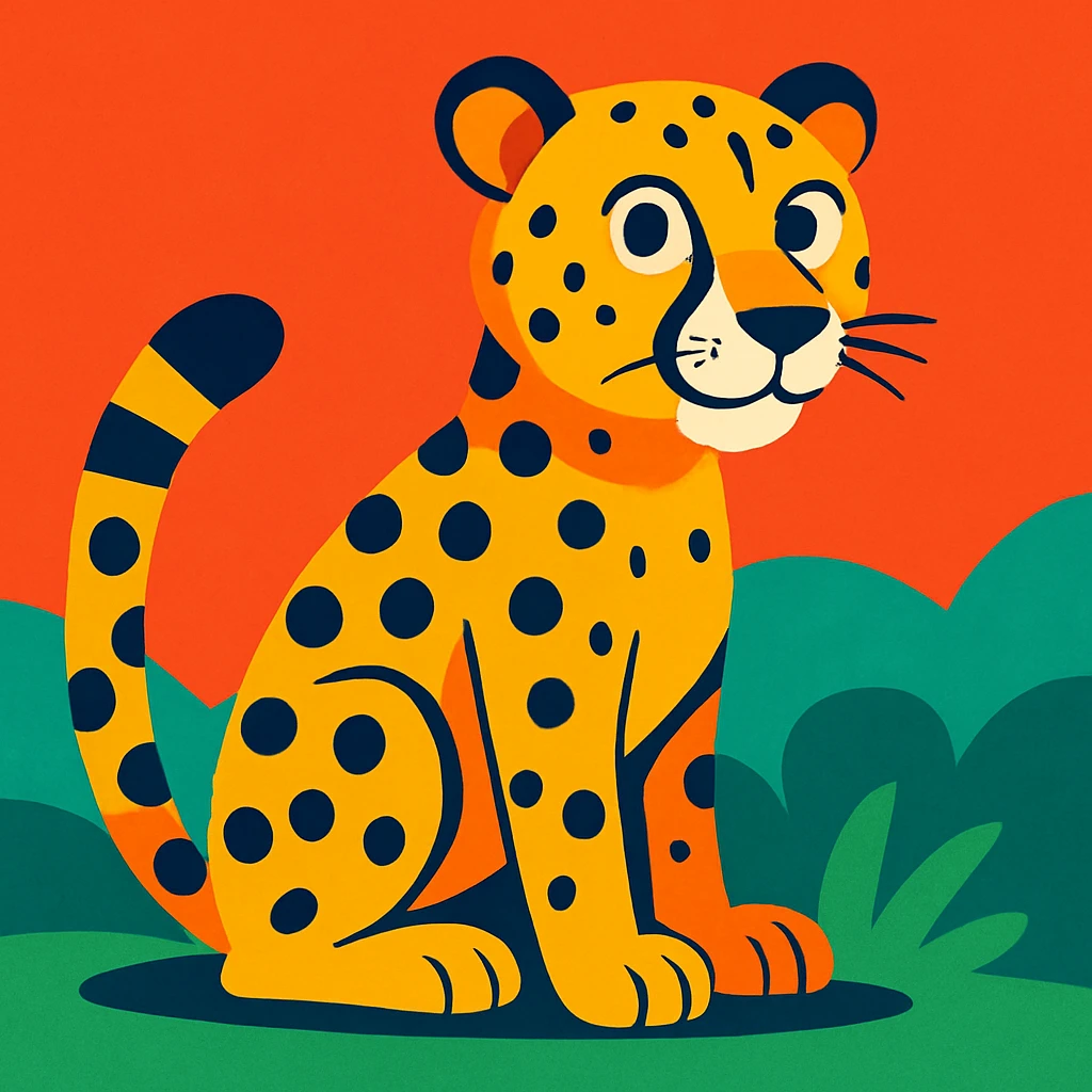 cheetah, vibrant cartoon style emoji