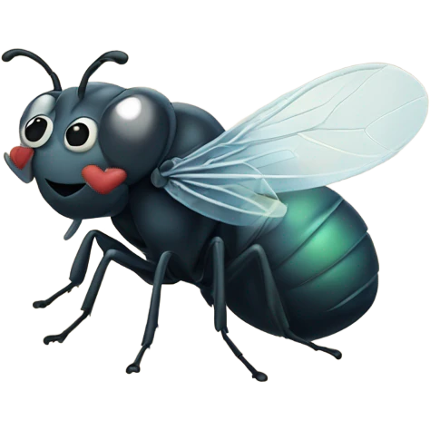 Fly kissing smily using its hand emoji