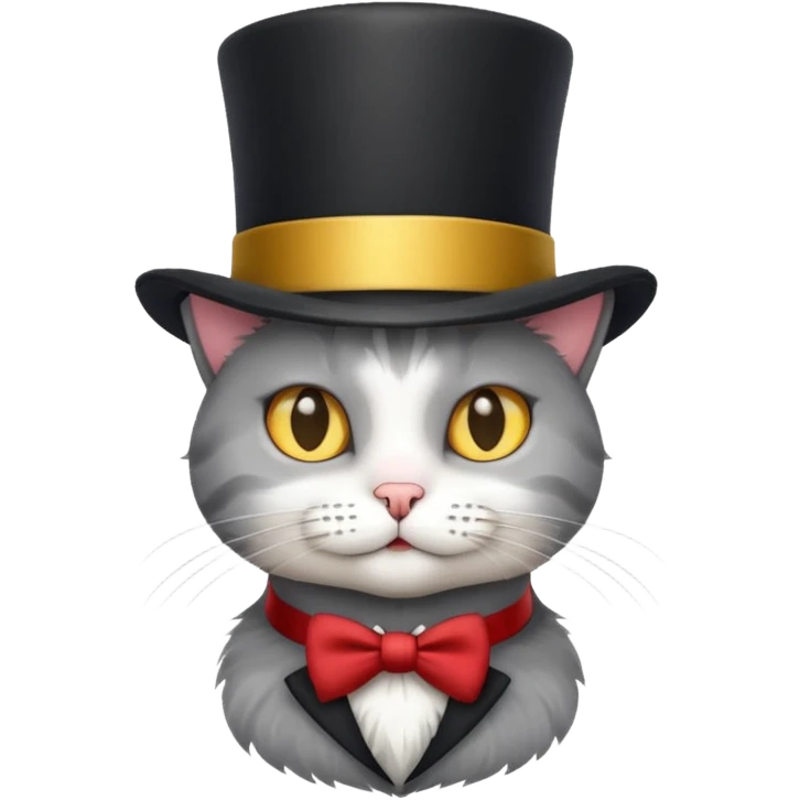 cat wearing a tophat emoji