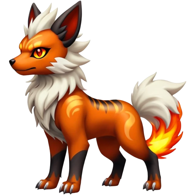Shiny Gothic Exotic Futuristic Houndoom-Arcanine-Zorua-Torracat-Pokémon-Fakémon-hybrid-creature emoji