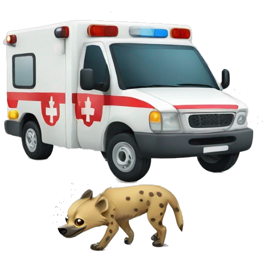 Hyena ambulance  emoji