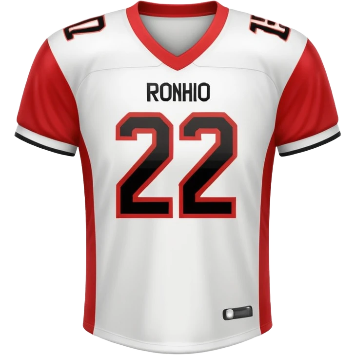 White football jersey turn around with number 22 and my name RONIHO emoji