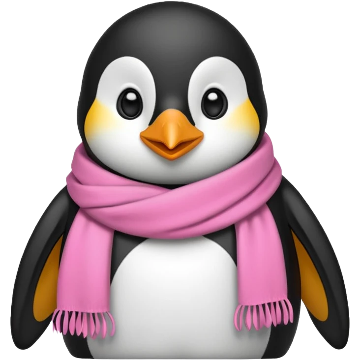 penguin with pink scarf  emoji