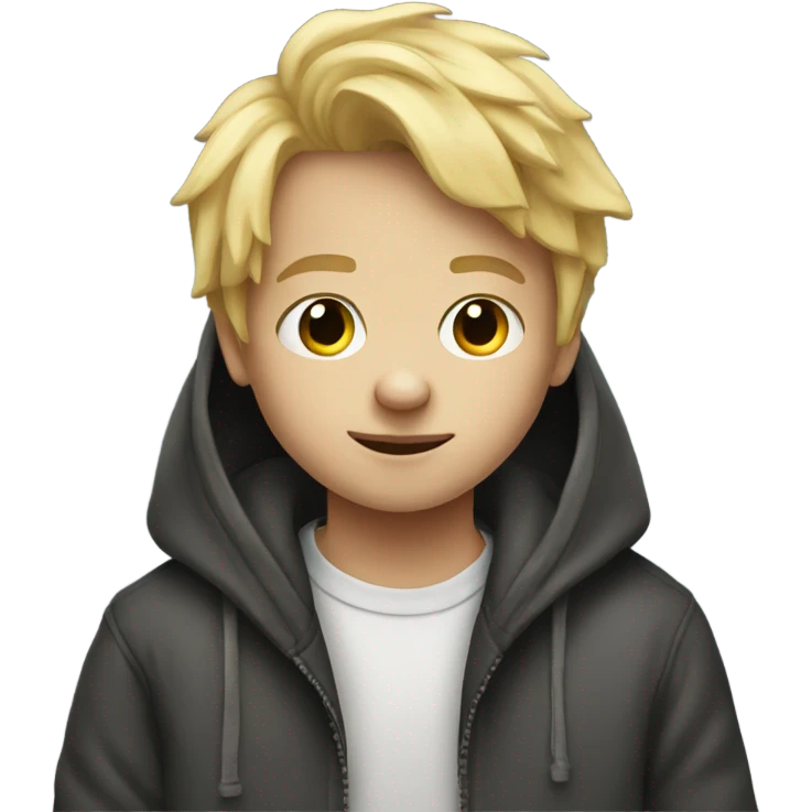 blonde boy in hoodie portrait emoji