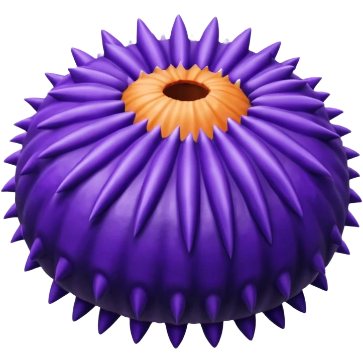 sea urchin, simple, round, spiky, purple emoji