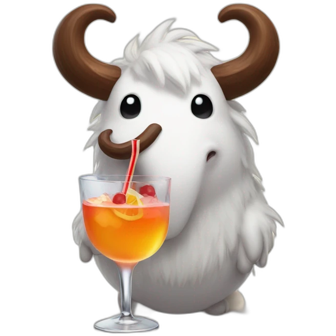 Poro drinking cocktail emoji