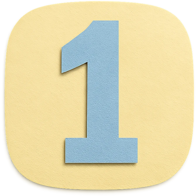 soft pastel simple number icon for bullet journal with a pastel yellow background emoji