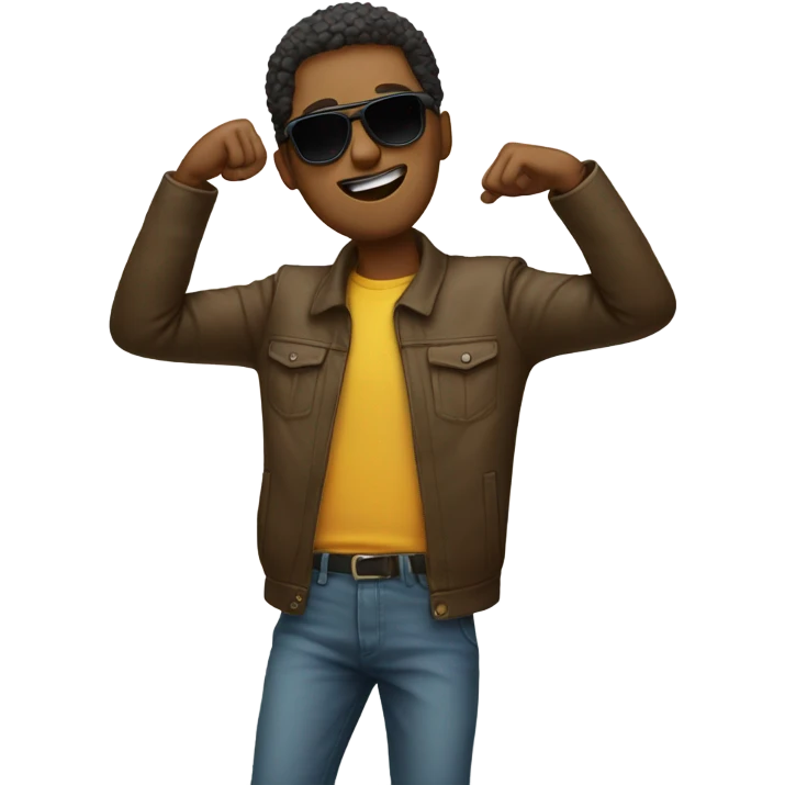Guy dabbing with sunglasses emoji