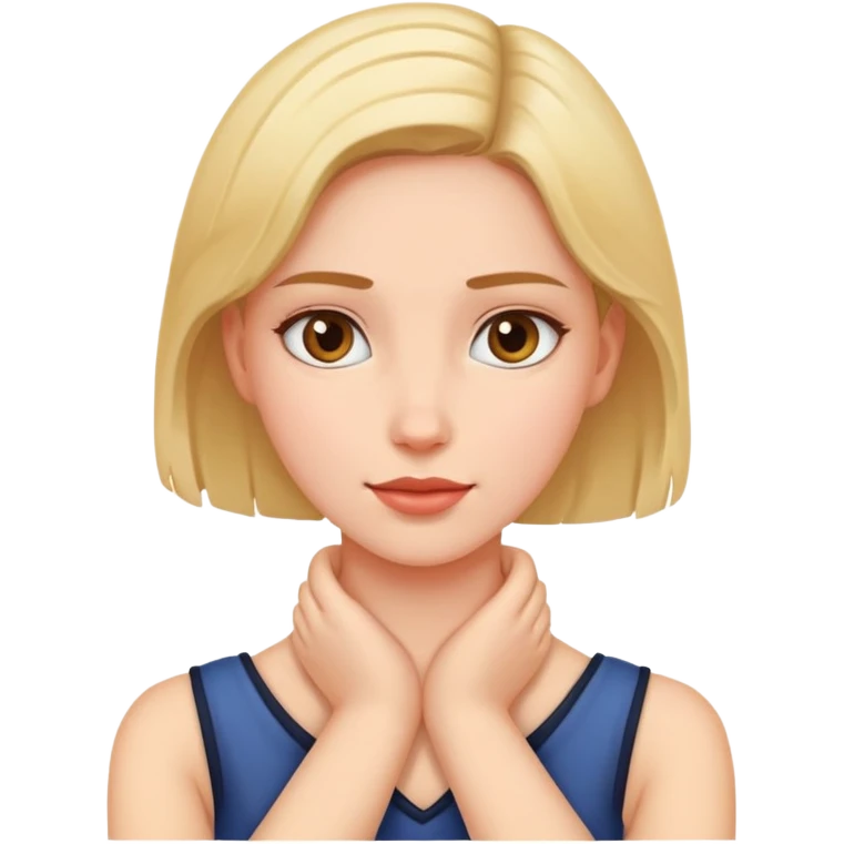 girl with hands around her neck emoji