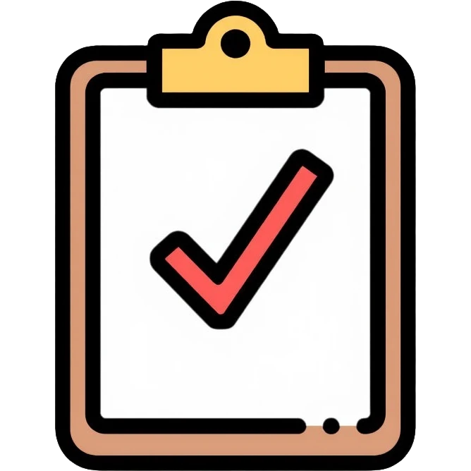 clipboard with checkmark, job finished, completed task emoji