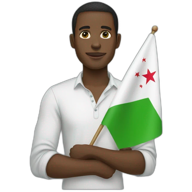 black man holding djibouti flag emoji
