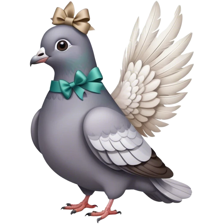 pigeon with a bow emoji