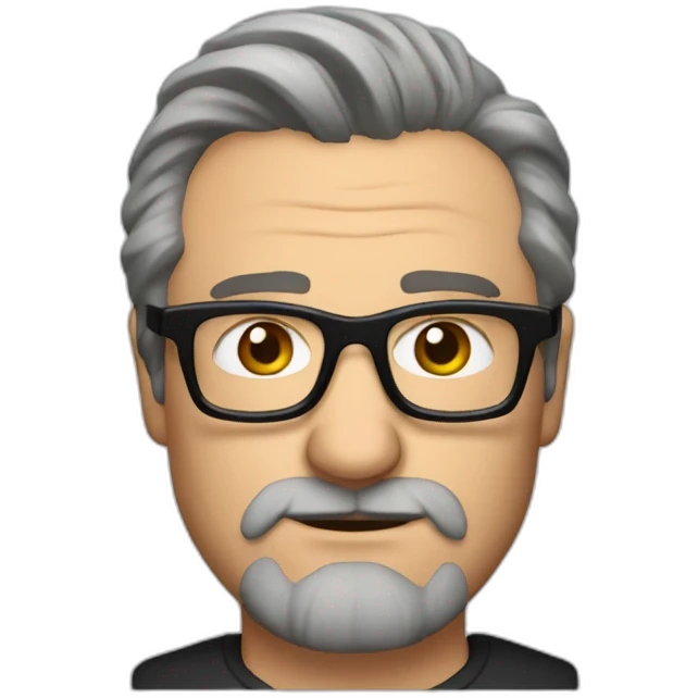 De niro with short hair, beard and rectangle glasses emoji