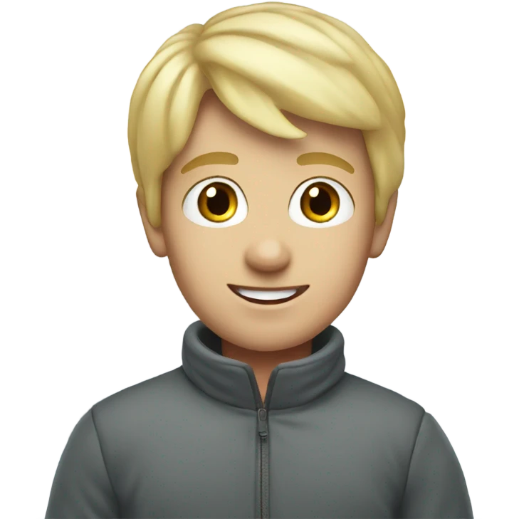 blonde boy in winter scene emoji