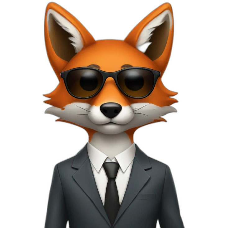 Fox in a suit with sunglasses emoji