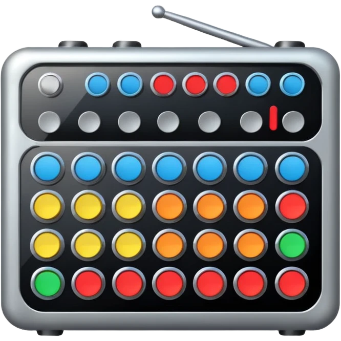 drum machine with colorful buttons emoji