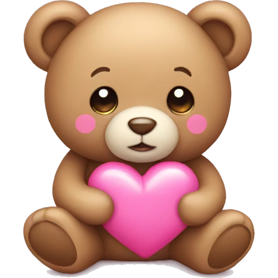 Teddy with pink forever heart emoji