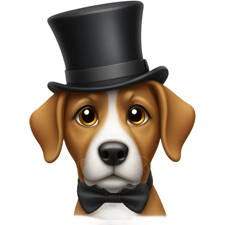 Dog wearing a top hat emoji