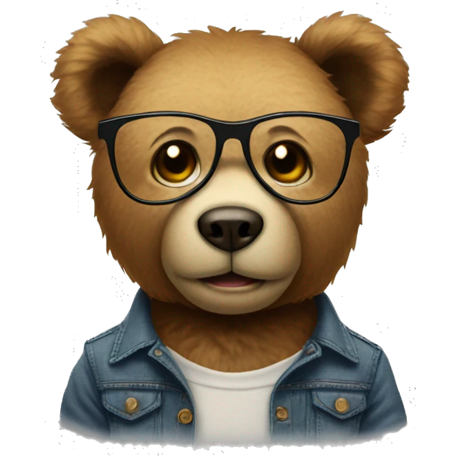 Teddy bear with glasses emoji