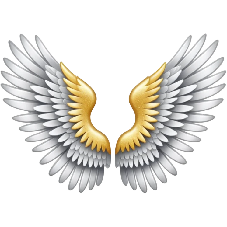 wings glitter white emoji