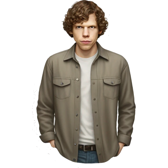 Jesse Eisenberg wearing shirt emoji