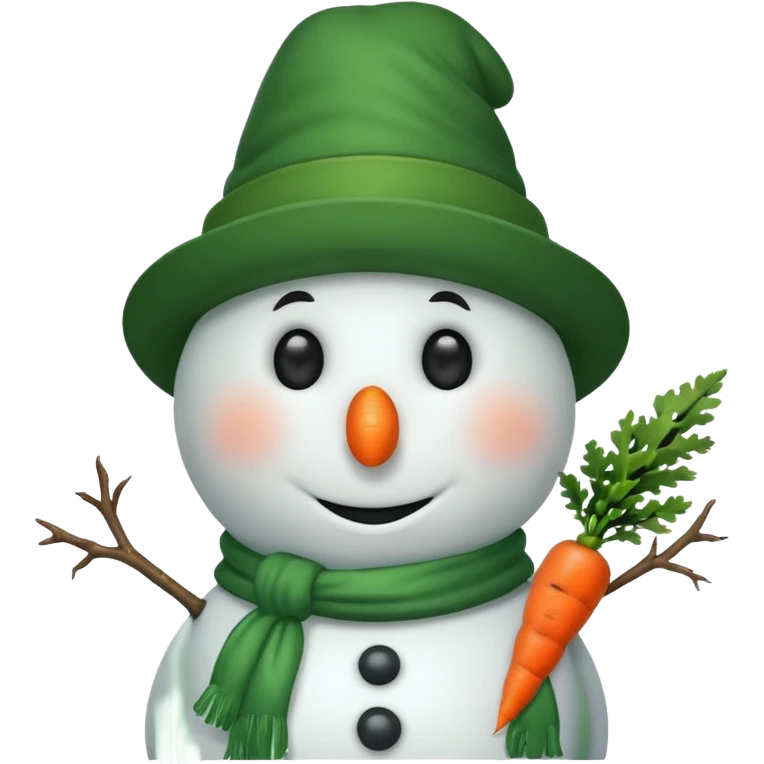 snowman wearing green hat emoji