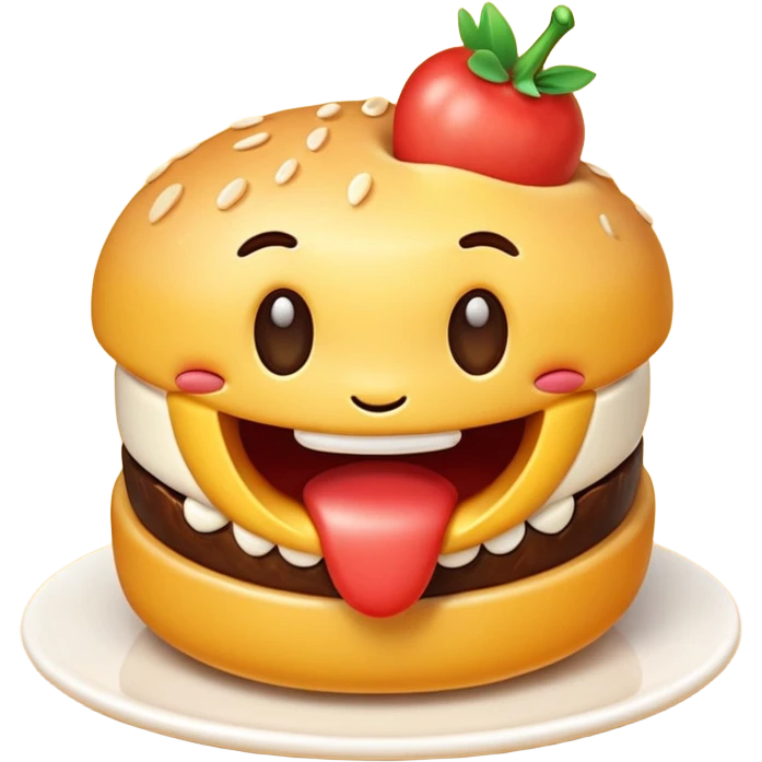 3D emoji of food with a first bite taken, symbolizing first bite achievement, cute and modern, soft lighting, glossy, isolated, no background
 emoji