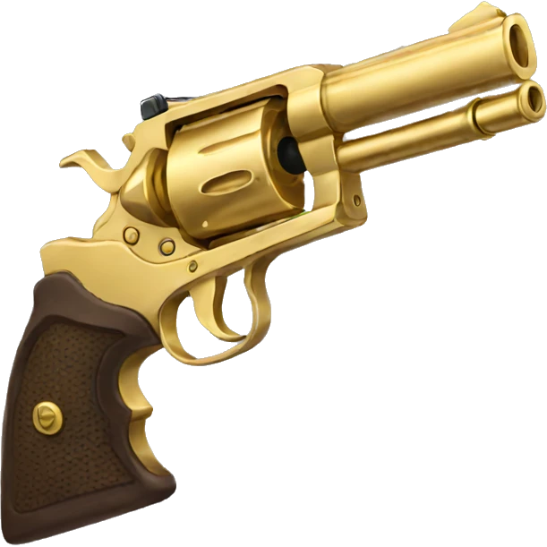 Golden Revolver gun emoji