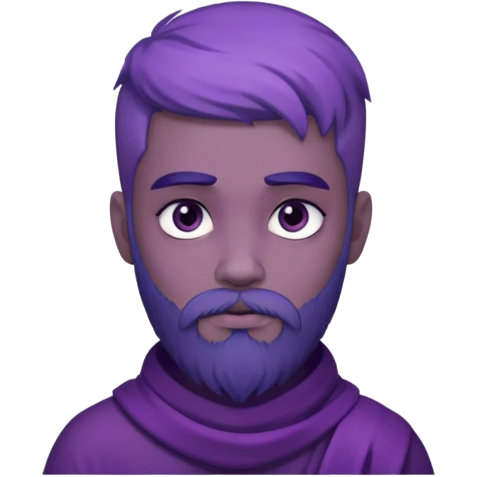 contemplative boy with beard purple skin emoji