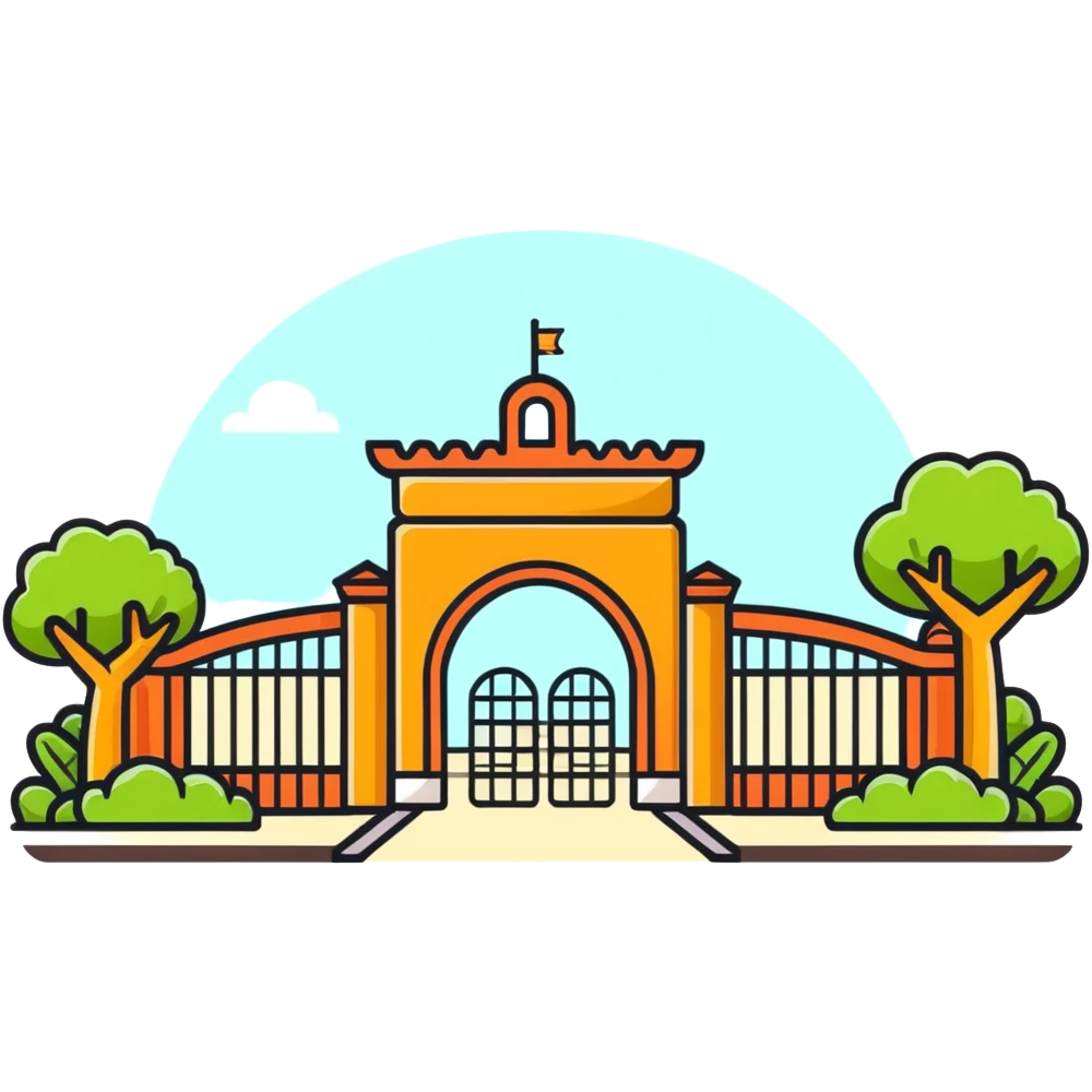 zoo entrance with animals emoji