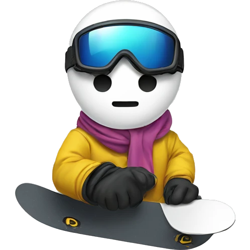 Dot in snowboard  emoji