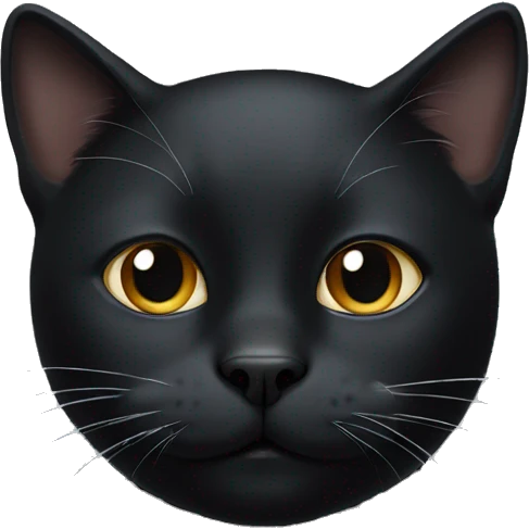 Black cat with white dot on nose emoji