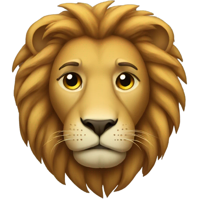 A sad lion emoji