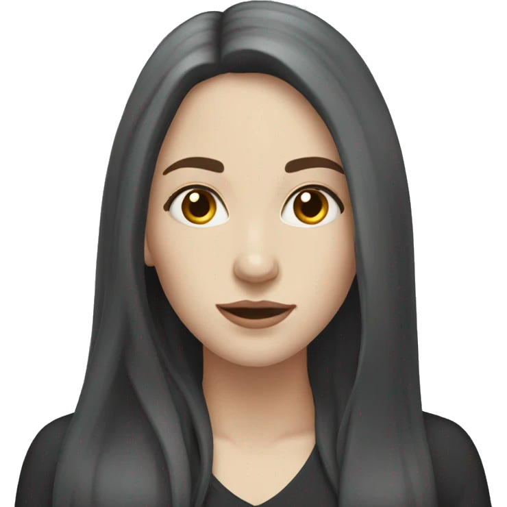 Woman long dark hair pale skin emoji