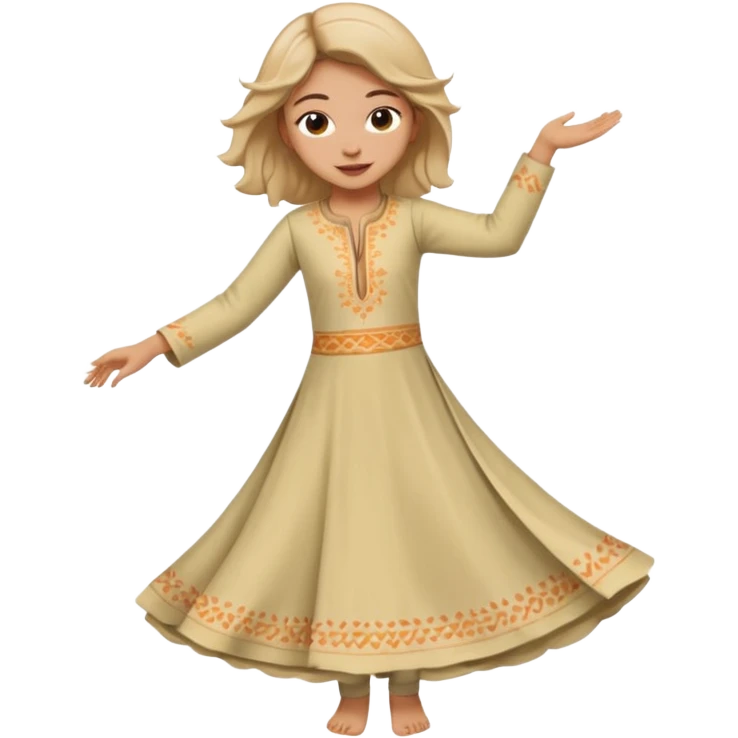 girl wearing a kurta doing a twirl emoji