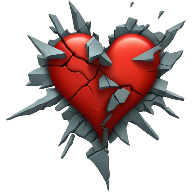 Red heart that is shattered in pieces  emoji