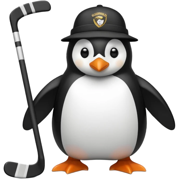 penguin playing hockey wearing Guinness  emoji