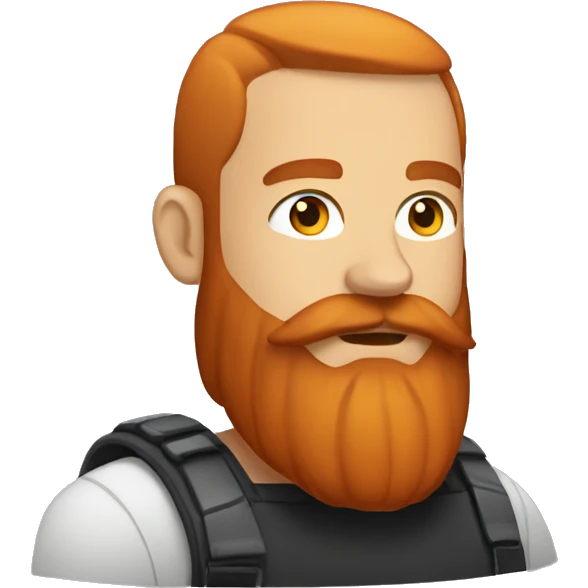 Man with long red beard and short buzz cut on head emoji