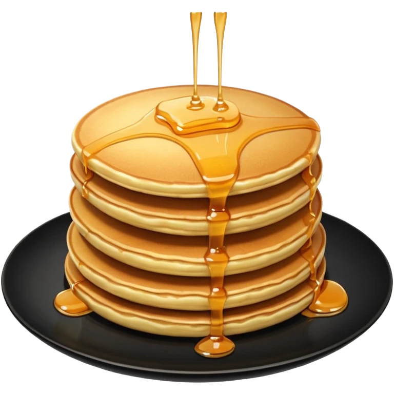 TWO Pancakes with honey in a black plate emoji