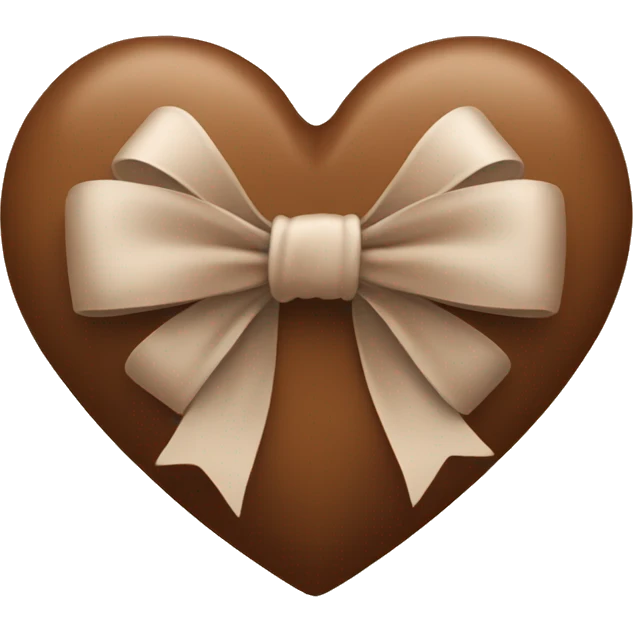 Brown heart with bow emoji